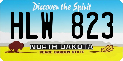 ND license plate HLW823