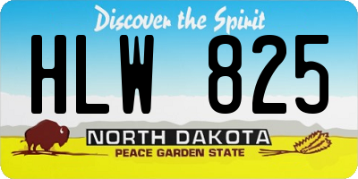 ND license plate HLW825