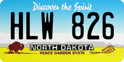 ND license plate HLW826