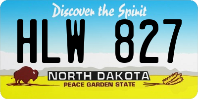 ND license plate HLW827