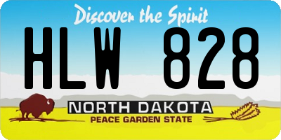 ND license plate HLW828