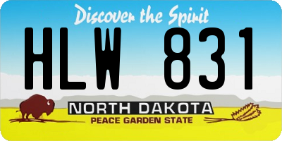 ND license plate HLW831