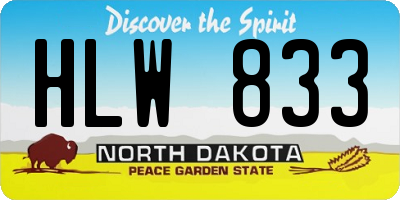 ND license plate HLW833