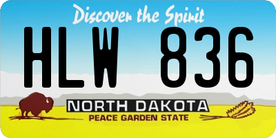 ND license plate HLW836