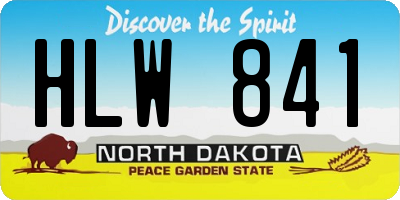 ND license plate HLW841