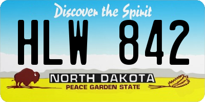 ND license plate HLW842