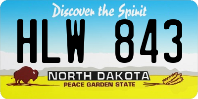 ND license plate HLW843