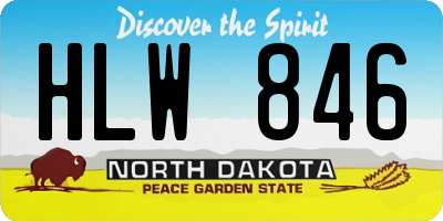 ND license plate HLW846