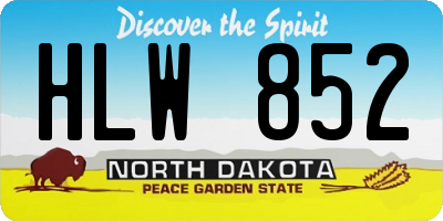 ND license plate HLW852