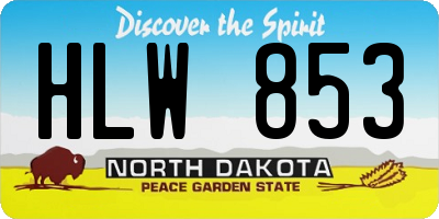 ND license plate HLW853