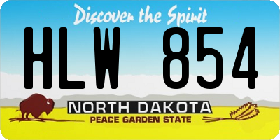 ND license plate HLW854