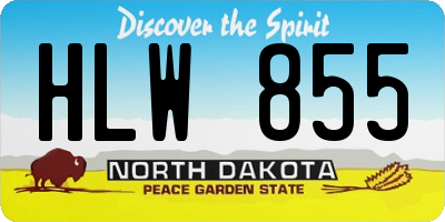 ND license plate HLW855