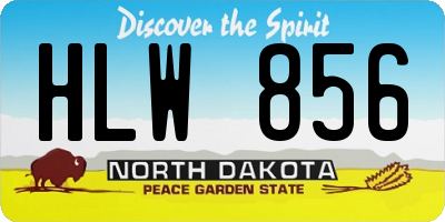 ND license plate HLW856