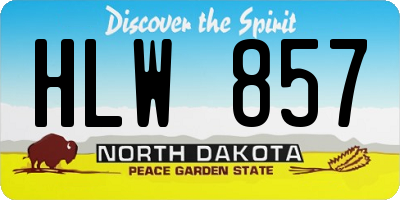 ND license plate HLW857