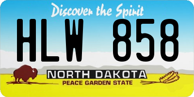 ND license plate HLW858