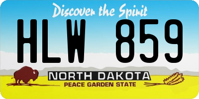 ND license plate HLW859