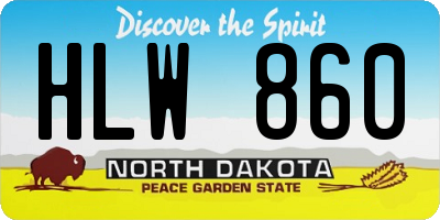 ND license plate HLW860