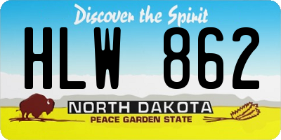 ND license plate HLW862