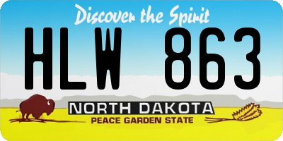 ND license plate HLW863