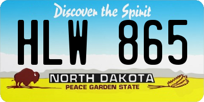 ND license plate HLW865