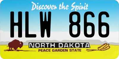 ND license plate HLW866