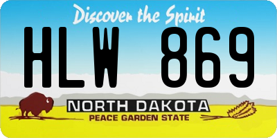 ND license plate HLW869