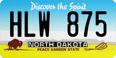 ND license plate HLW875