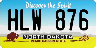 ND license plate HLW876