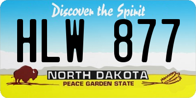 ND license plate HLW877