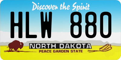 ND license plate HLW880