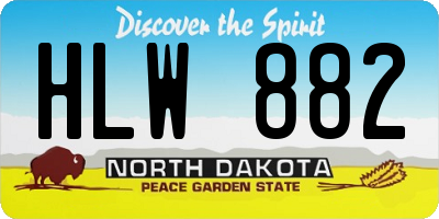 ND license plate HLW882