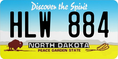 ND license plate HLW884