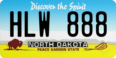 ND license plate HLW888