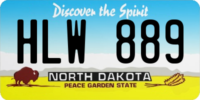 ND license plate HLW889