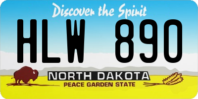 ND license plate HLW890