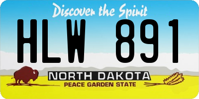 ND license plate HLW891