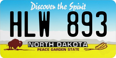 ND license plate HLW893