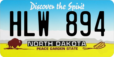 ND license plate HLW894