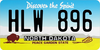 ND license plate HLW896