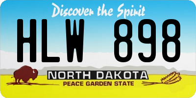 ND license plate HLW898