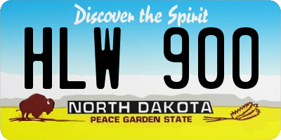 ND license plate HLW900