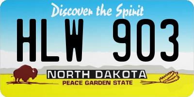 ND license plate HLW903