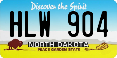 ND license plate HLW904