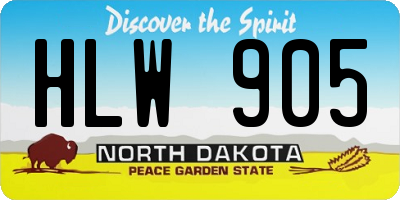 ND license plate HLW905