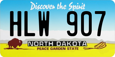 ND license plate HLW907