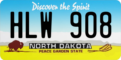 ND license plate HLW908