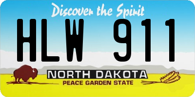 ND license plate HLW911