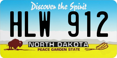 ND license plate HLW912