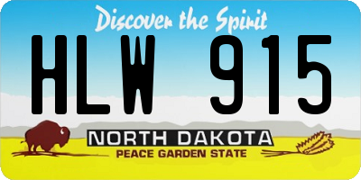 ND license plate HLW915