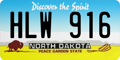 ND license plate HLW916